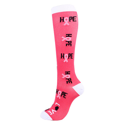 Pink Ribbon 🎗 Kompressionssocken - Bunte Unterstützungssocken mit 20-30 mmHg Druck