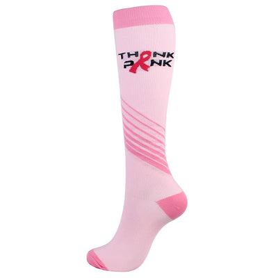 Pink Ribbon 🎗 Kompressionssocken - Bunte Unterstützungssocken mit 20-30 mmHg Druck