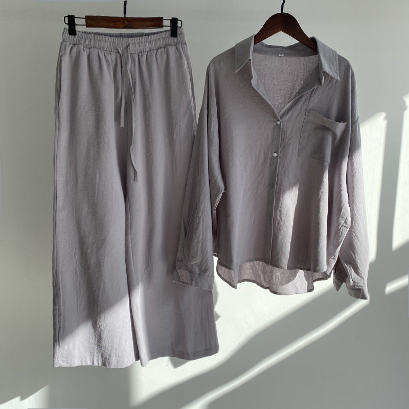 Ingrid™ | Zweiteiliges Leinen-Set | T-Shirt & Weite Hose