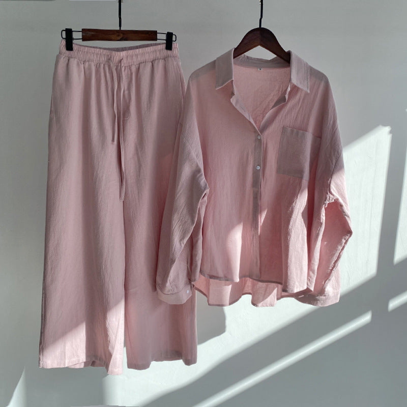 Ingrid™ | Zweiteiliges Leinen-Set | T-Shirt & Weite Hose