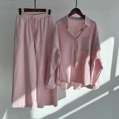 Ingrid™ | Zweiteiliges Leinen-Set | T-Shirt & Weite Hose