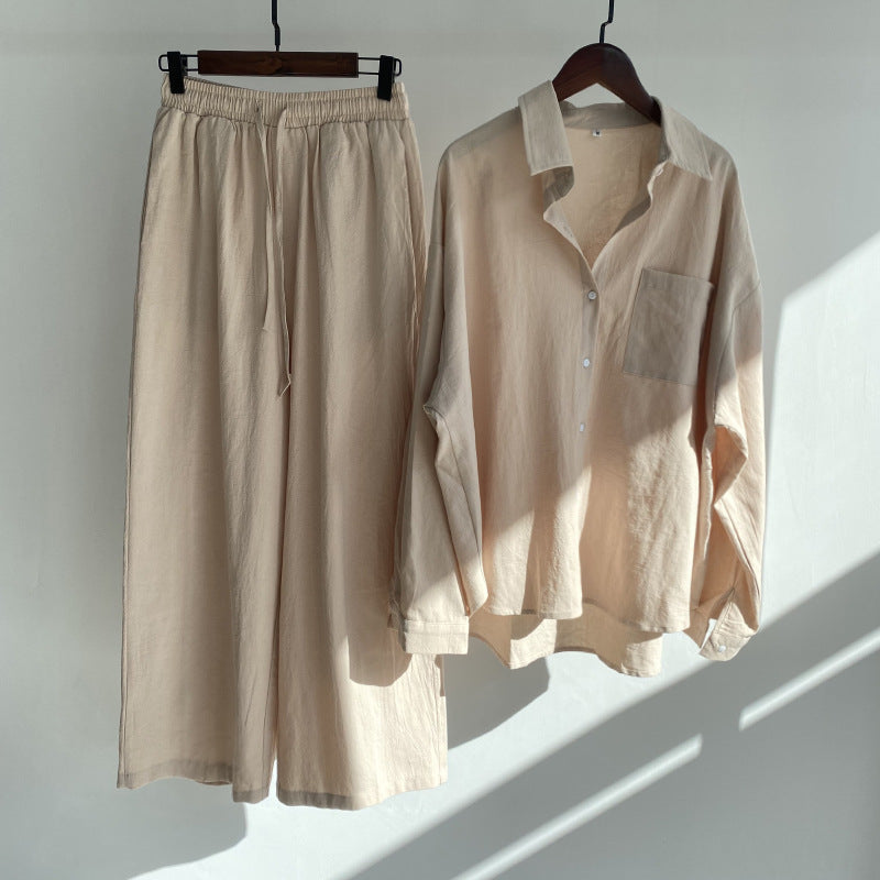 Ingrid™ | Zweiteiliges Leinen-Set | T-Shirt & Weite Hose