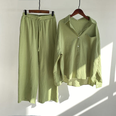 Ingrid™ | Zweiteiliges Leinen-Set | T-Shirt & Weite Hose