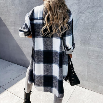 LUNA - Elegante Karomuster-Strickjacke für Damen