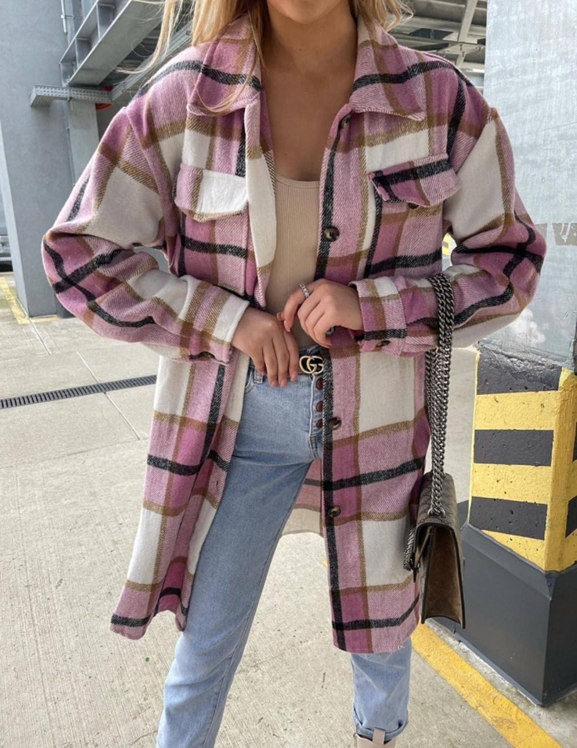 LUNA - Elegante Karomuster-Strickjacke für Damen