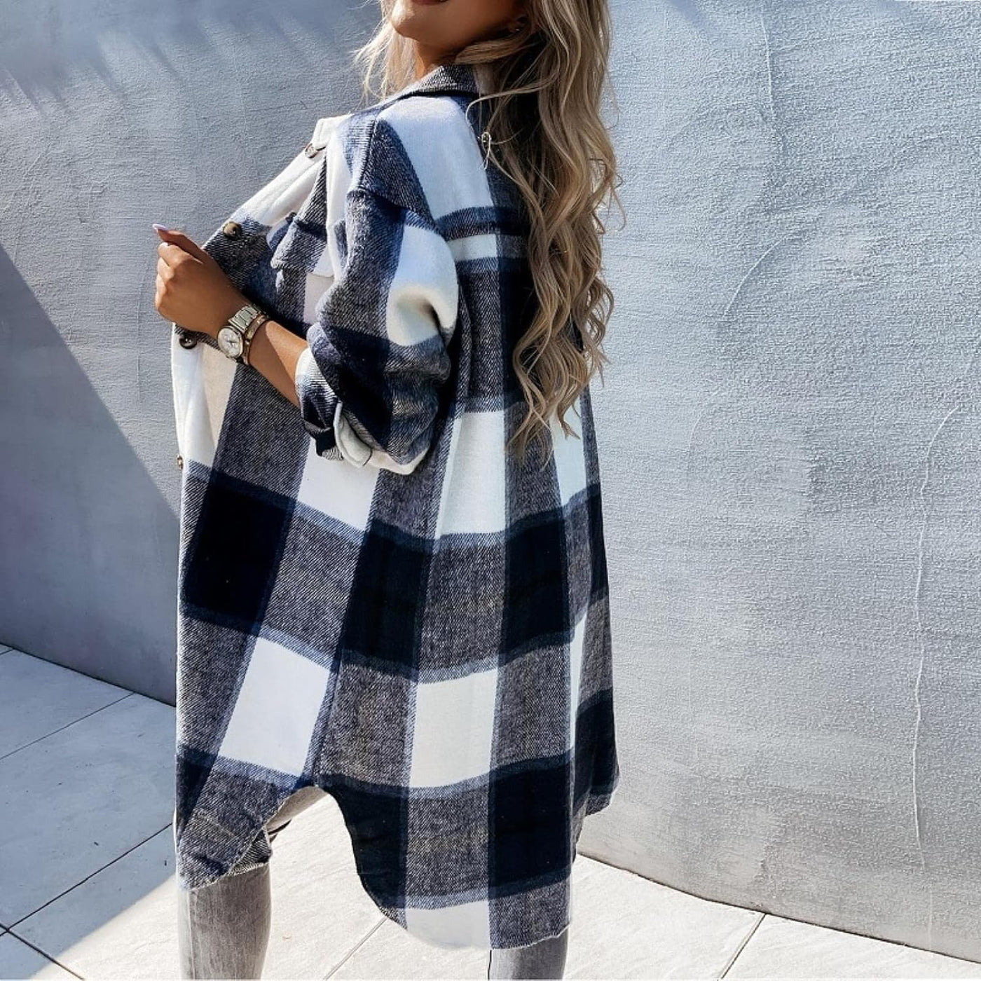 LUNA - Elegante Karomuster-Strickjacke für Damen
