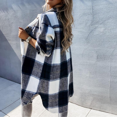 LUNA - Elegante Karomuster-Strickjacke für Damen