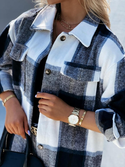 LUNA - Elegante Karomuster-Strickjacke für Damen