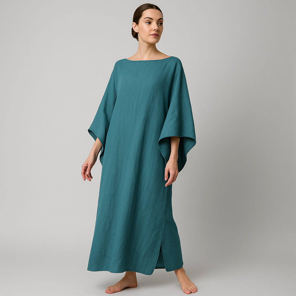 LeinenKimonoKleidBlau