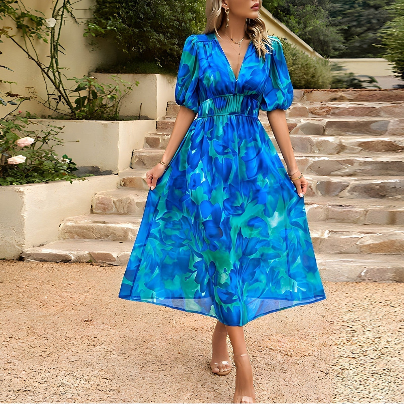 Maddalena™ | Elegantes V-Ausschnitt Kleid