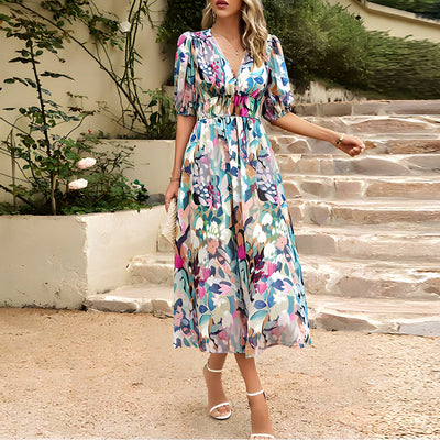 Maddalena™ | Elegantes V-Ausschnitt Kleid