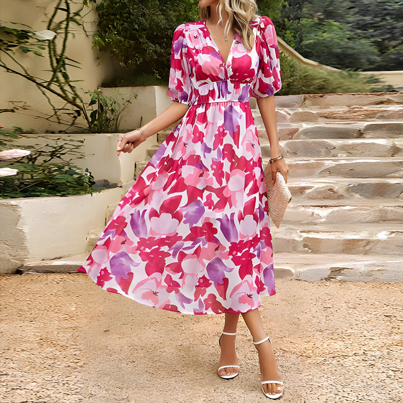 Maddalena™ | Elegantes V-Ausschnitt Kleid