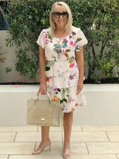 Antonella™ | Blumenmuster Kleid mit Rüschen